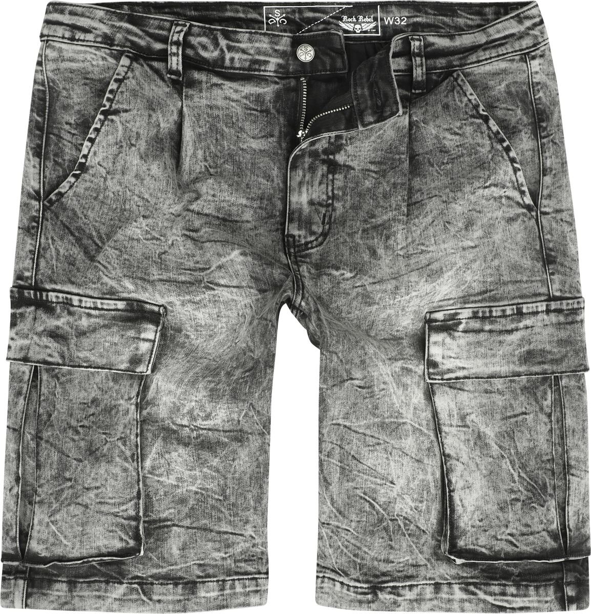 Rock Rebel by EMP - Rock Short - EMP Street Crafted Design Collection - Shorts - 29 bis 34 - für Männer - Größe 29 - grau von Rock Rebel by EMP