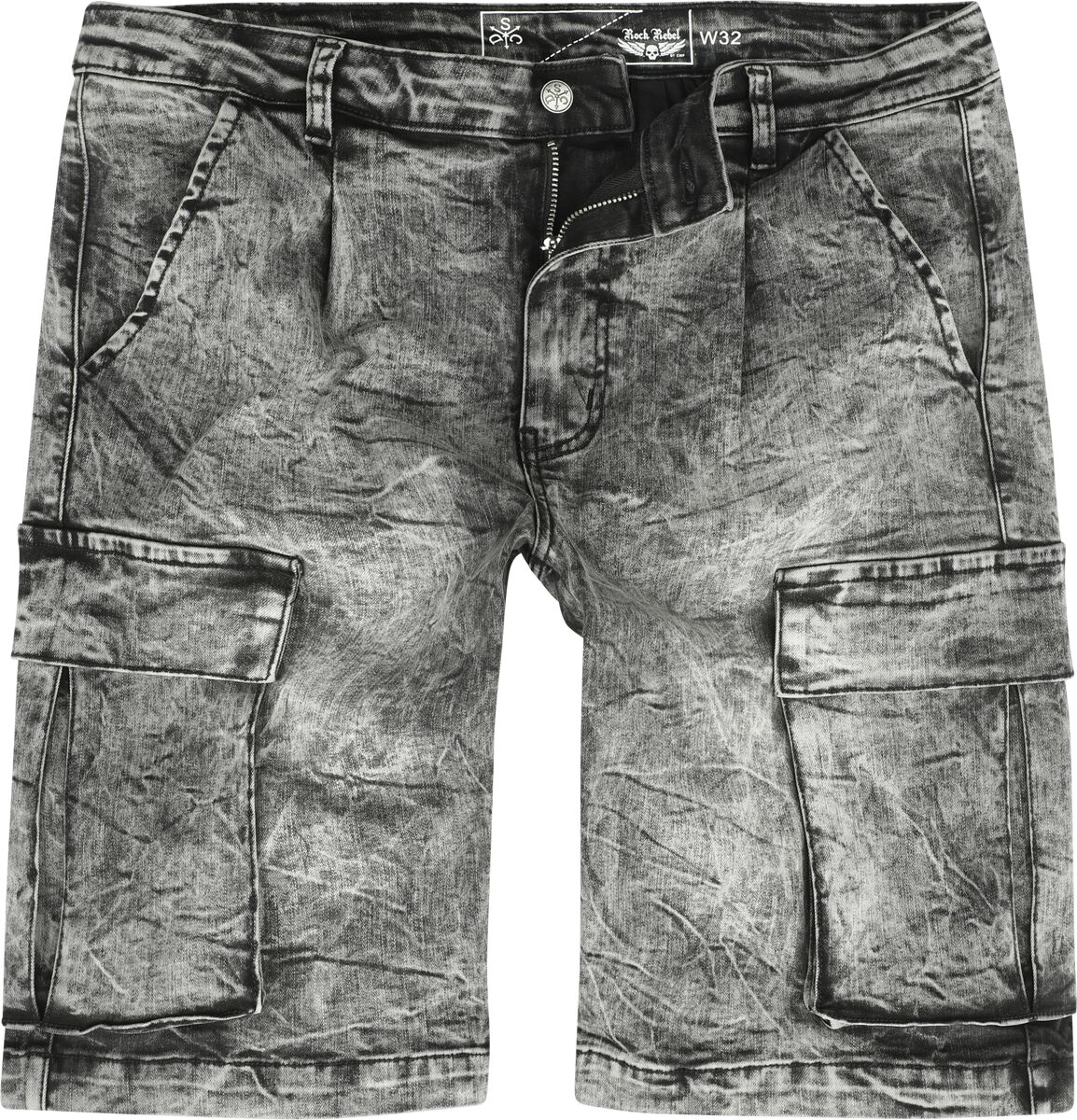 Rock Rebel by EMP - Rock Short - EMP Street Crafted Design Collection - Shorts - 29 bis 34 - für Männer - Größe 30 - grau von Rock Rebel by EMP