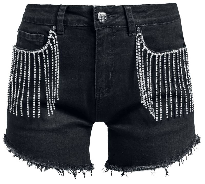 Rock Rebel by EMP - Rock Short - Schwarze Shorts mit Strassstein- Applikation - 27 bis 28 - für Damen - Größe 27 - schwarz Rock Rebel by EMP - Rock Short - Schwarze Shorts mit Strassstein- Applikation - 27 bis 28 - für Damen - Größe 27 - schwarz von Rock Rebel by EMP