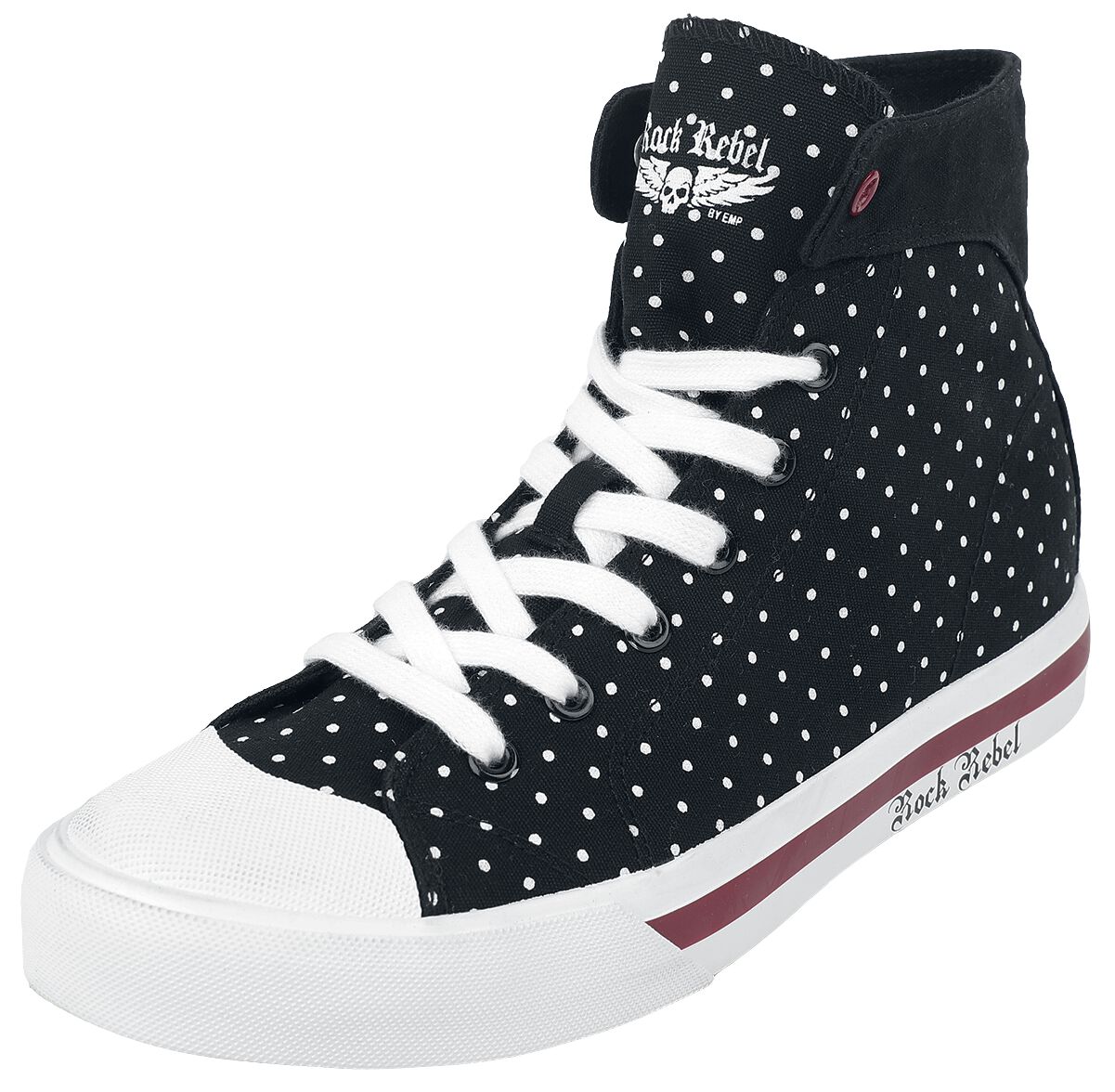 Rock Rebel by EMP - Rock Sneaker high - Gepunktete Sneaker - EU37 bis EU42 - für Damen - Größe EU37 - schwarz von Rock Rebel by EMP