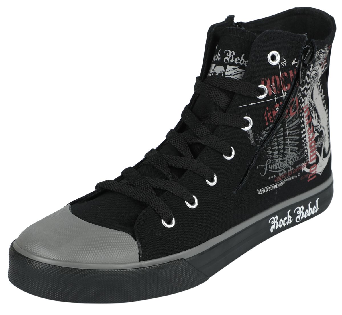 Rock Rebel by EMP - Rock Sneaker high - Skeleton Nun Sneaker With Zipper - EU37 bis EU46 - Größe EU37 - schwarz von Rock Rebel by EMP