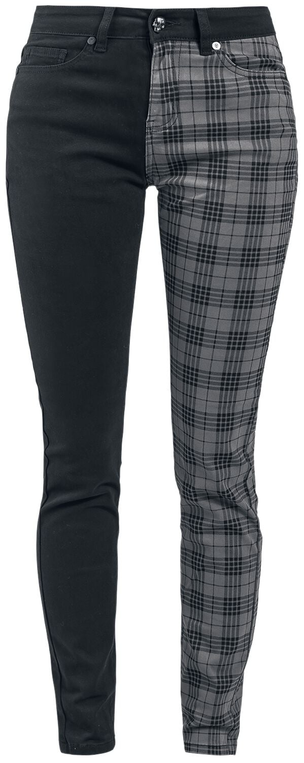 Rock Rebel by EMP - Rock Stoffhose - Skarlett - W26L32 bis W32L34 - für Damen - Größe W30L32 - schwarz/grau von Rock Rebel by EMP