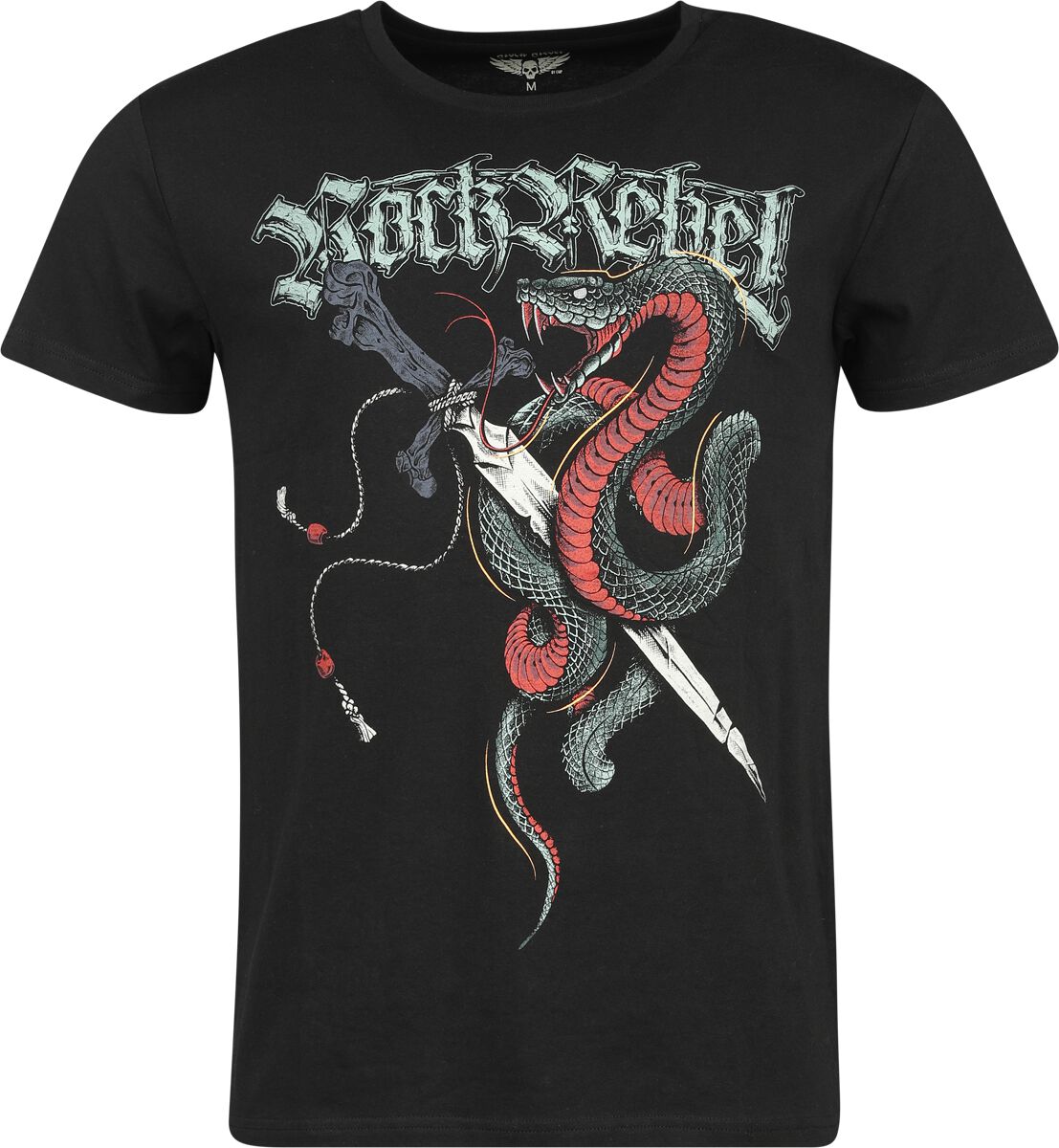 Rock Rebel by EMP - Rock T-Shirt - T-Shirt With Old Skool Print - S bis XXL - für Männer - Größe L - schwarz von Rock Rebel by EMP