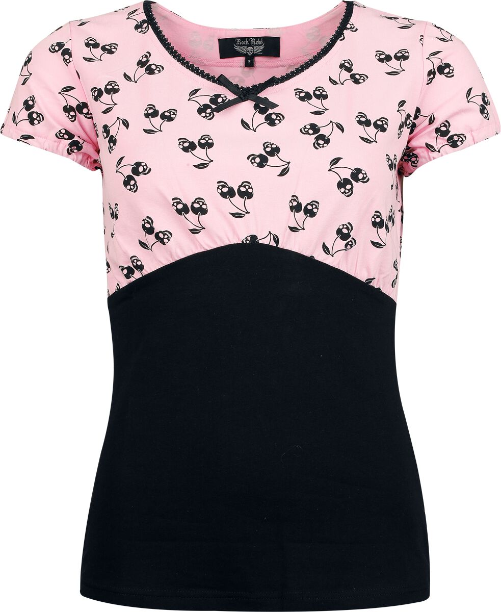 Rock Rebel by EMP - Rock T-Shirt - T-Shirt mit Skull-Print - S bis XXL - für Damen - Größe XXL - schwarz/pink Rock Rebel by EMP - Rock T-Shirt - T-Shirt mit Skull-Print - S bis XXL - für Damen - Größe XXL - schwarz/pink von Rock Rebel by EMP