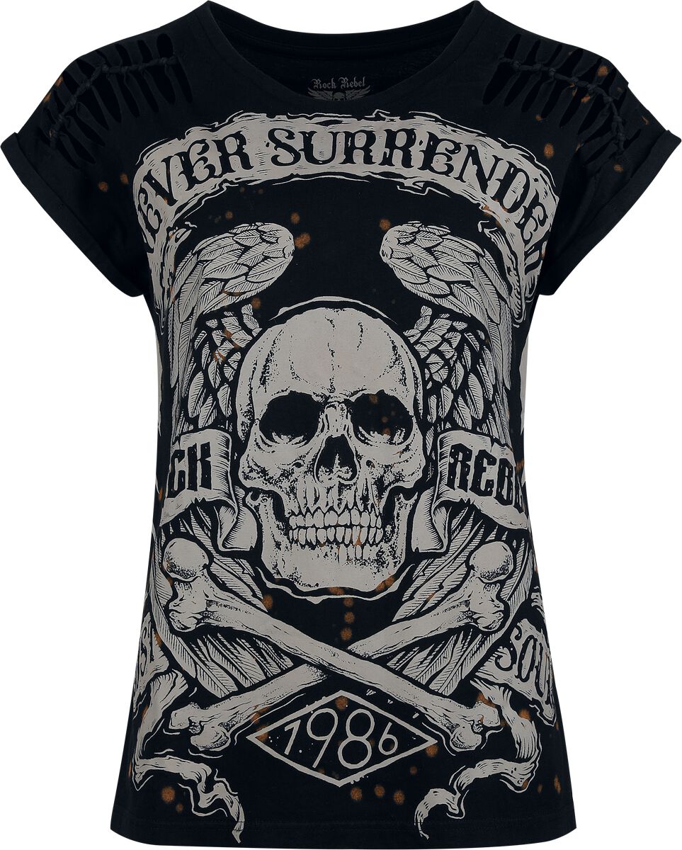 Rock Rebel by EMP - Rock T-Shirt - T-Shirt mit Skullprint - S bis XXL - für Damen - Größe XL - schwarz Rock Rebel by EMP - Rock T-Shirt - T-Shirt mit Skullprint - S bis XXL - für Damen - Größe XL - schwarz von Rock Rebel by EMP
