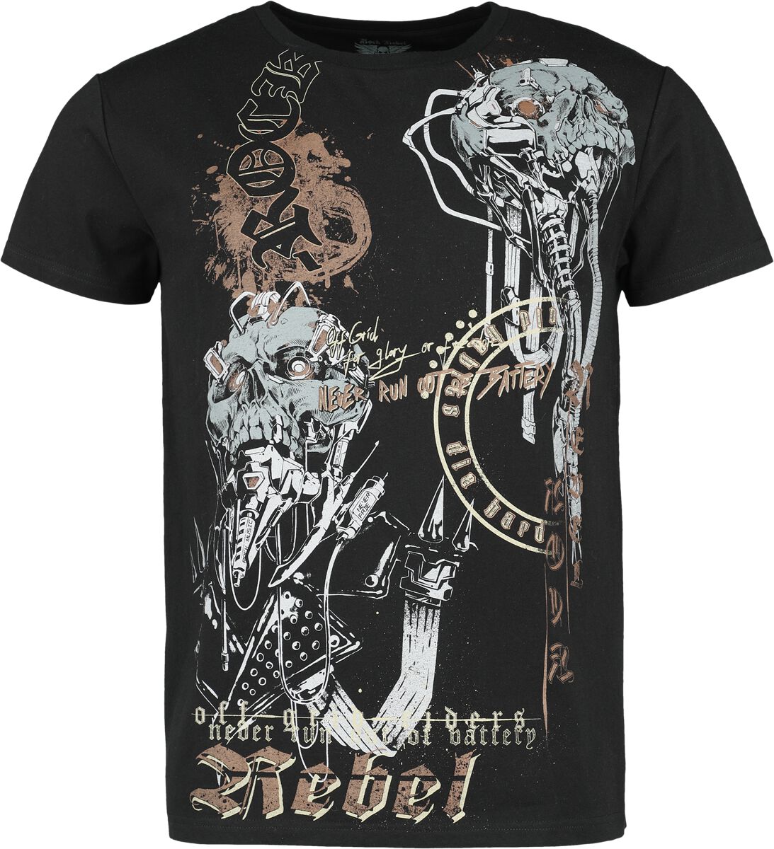 Rock Rebel by EMP - Rock T-Shirt - T-Shirt with Old School Snake Print - S bis XXL - für Männer - Größe L - schwarz von Rock Rebel by EMP