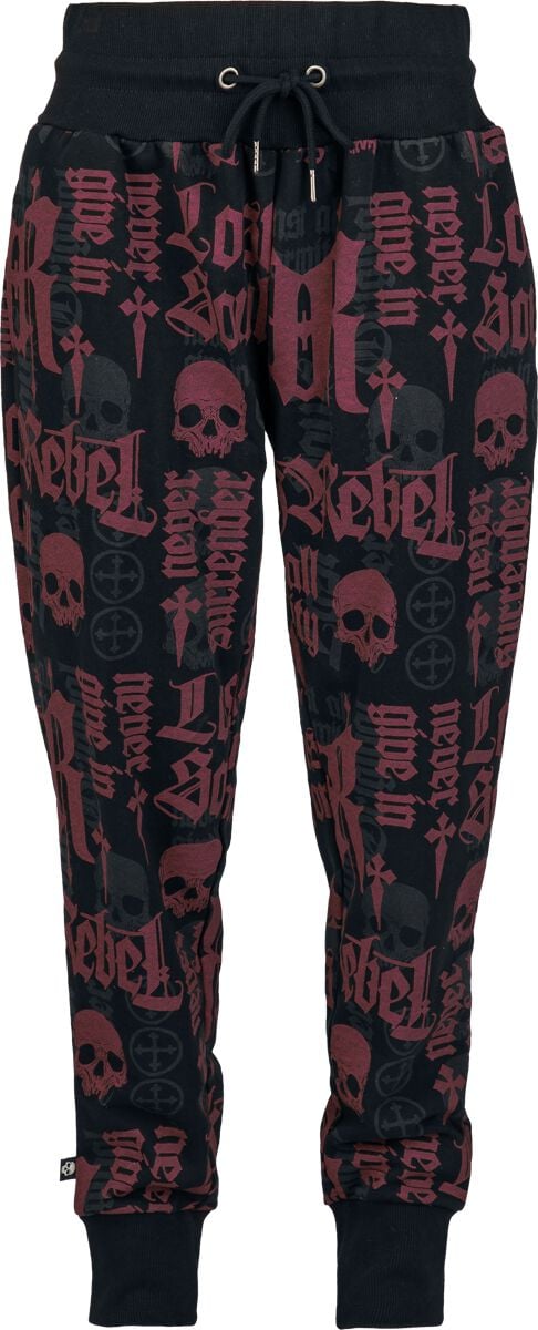 Rock Rebel by EMP - Rock Trainingshose - Pants With Rock Rebel Print - S bis XXL - für Damen - Größe XL - schwarz von Rock Rebel by EMP