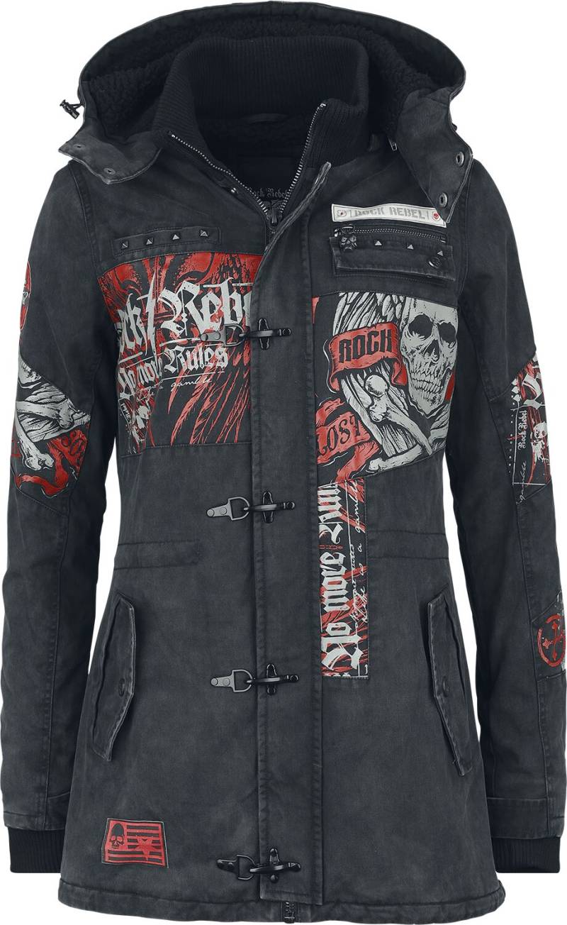 Rock Rebel by EMP - Rock Winterjacke - She Rules - S bis L - für Damen - Größe S - grau von Rock Rebel by EMP