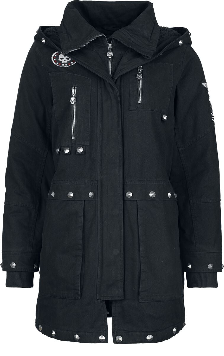 Rock Rebel by EMP - Rock Winterjacke - Winter Jacket With Rounded Pyramid Studs - S bis XL - für Damen - Größe L - schwarz von Rock Rebel by EMP