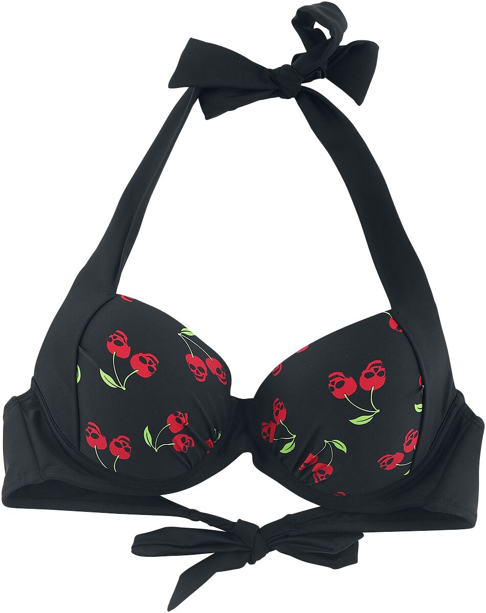 Rock Rebel by EMP Schwarzes Bikinioberteil mit Rockabilly-Print Bikini-Oberteil schwarz in L von Rock Rebel by EMP