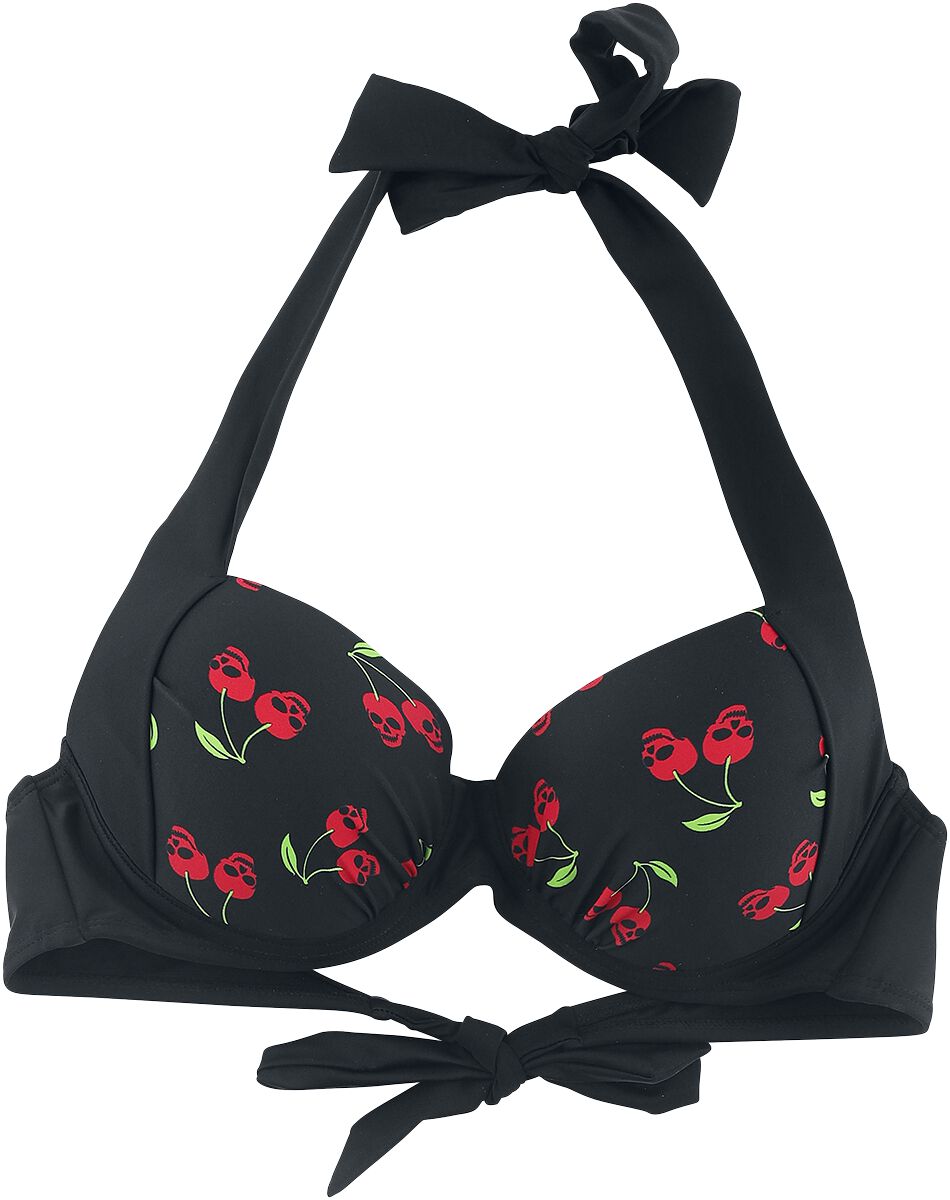 Rock Rebel by EMP Schwarzes Bikinioberteil mit Rockabilly-Print Bikini-Oberteil schwarz in M von Rock Rebel by EMP