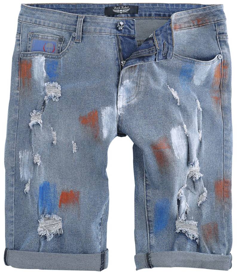 Rock Rebel by EMP Shorts with destroyed Details Short blue in 34 von Rock Rebel by EMP