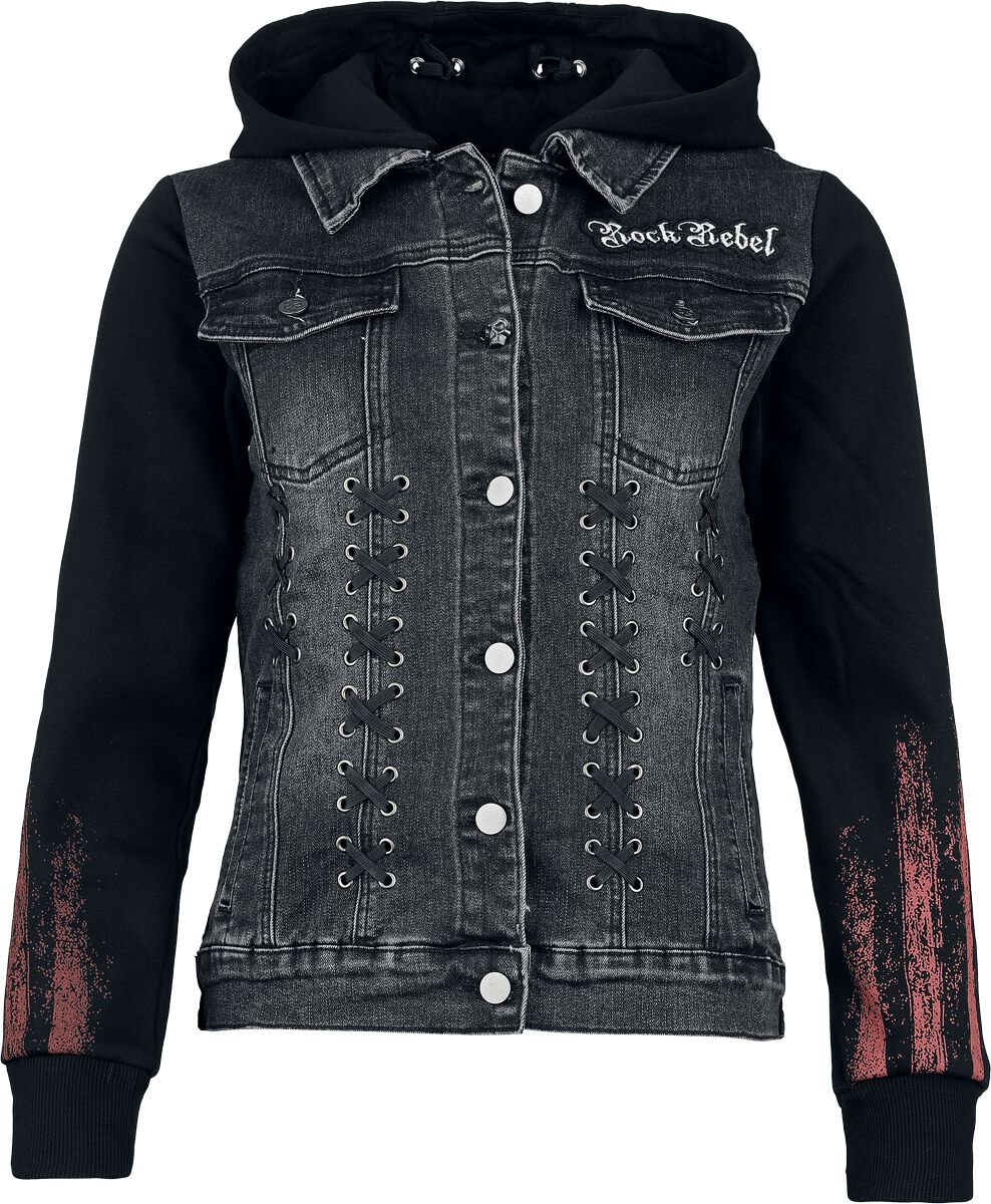Rock Rebel by EMP Skulls & Details Jeansjacke schwarz in L von Rock Rebel by EMP