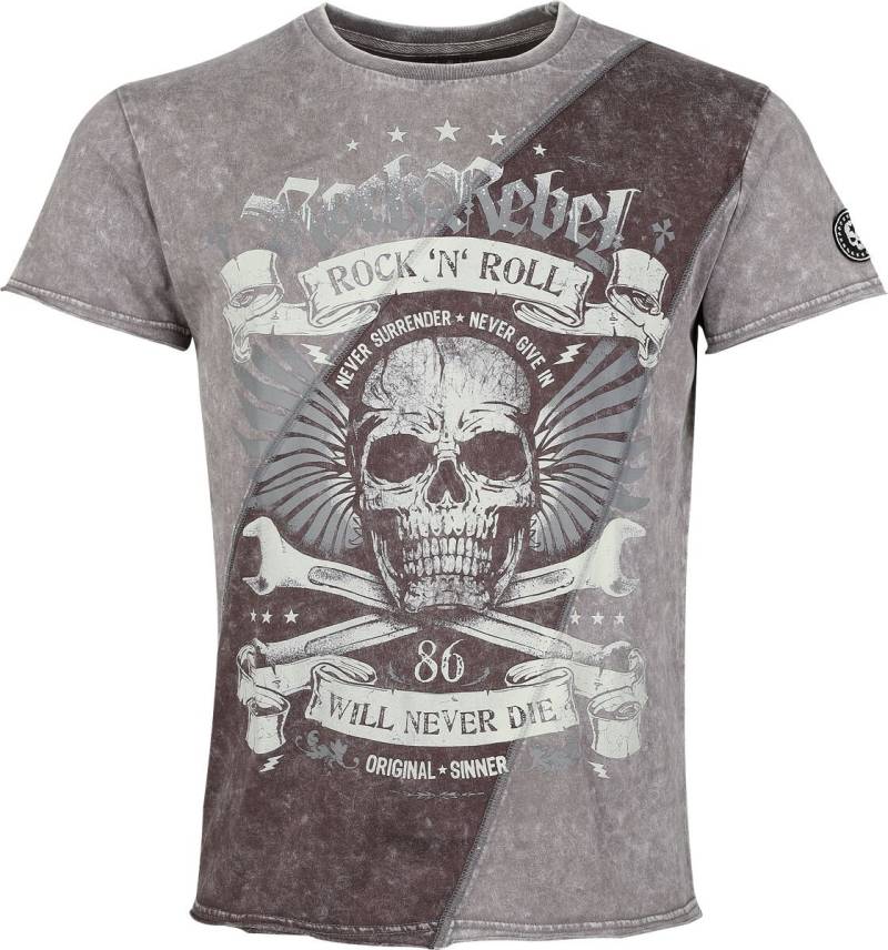 Rock Rebel by EMP Skulls & Details T-Shirt grau in M von Rock Rebel by EMP
