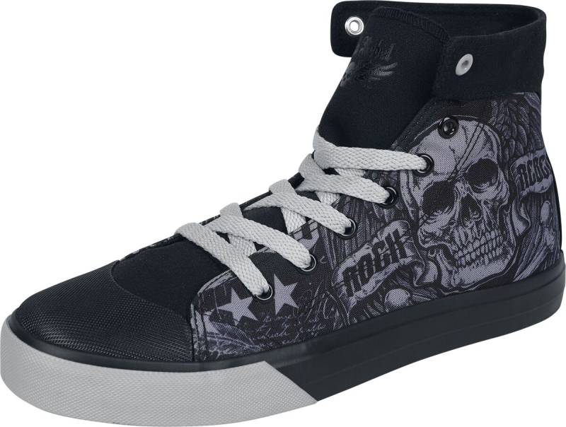 Rock Rebel by EMP Sneaker with Old School Cyber Skull Sneaker high schwarz in EU37 von Rock Rebel by EMP