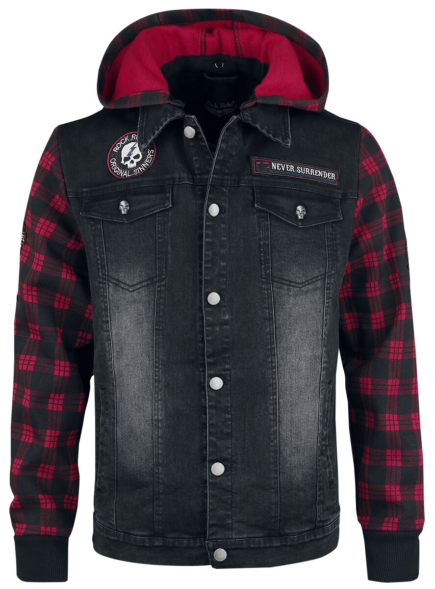 Rock Rebel by EMP Sound Check Jeansjacke schwarz rot in XL von Rock Rebel by EMP