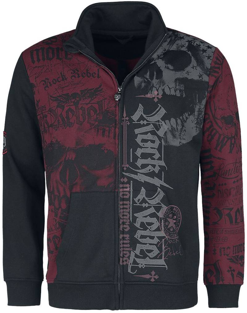 Rock Rebel by EMP Sweatjacke mit Rock Rebel Prints Sweatshirt rot schwarz in XXL von Rock Rebel by EMP
