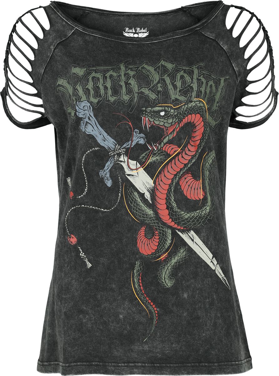 Rock Rebel by EMP T-Shirt With Old Skool Print T-Shirt grau in XL Rock Rebel by EMP T-Shirt With Old Skool Print T-Shirt grau in XL von Rock Rebel by EMP