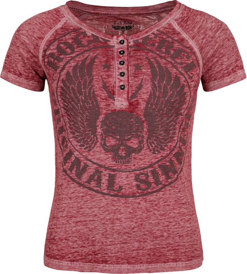 Rock Rebel by EMP Skulls & Details T-Shirt bordeaux in XXL von Rock Rebel by EMP