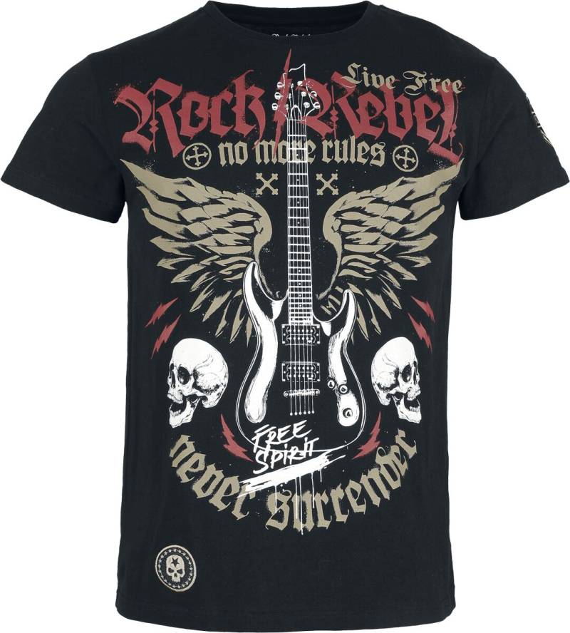 Rock Rebel by EMP Skulls & Details T-Shirt schwarz in XXL von Rock Rebel by EMP