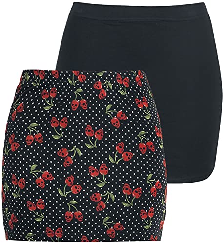 Rock Rebel by EMP Damen Schwarze Röcke im Doppelpack - elastischer, bequemer Baumwolljersey 4XL von Rock Rebel by EMP