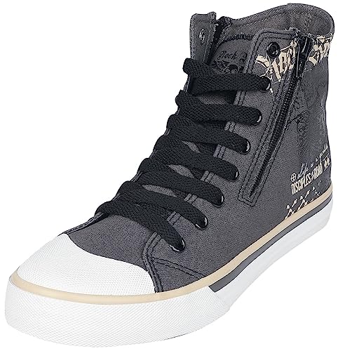 Rock Rebel by EMP Unisex graue Sneaker mit Print EU40 von Rock Rebel by EMP