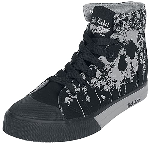 Rock Rebel by EMP Unisex schwarz-graue Sneaker mit Print EU40 von Rock Rebel by EMP
