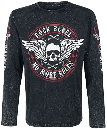 Rock Rebel by EMP Herren schwarzes Langarmshirt mit Print XXL von Rock Rebel by EMP