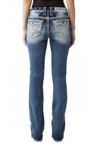 Rock Revival Damen 34 Koi B202 Boot Jeans, Mittelblau, Regular (2er Pack) von Rock Revival