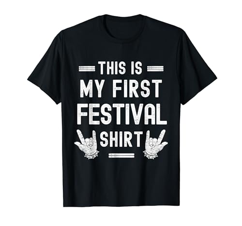 Rockmusik Baby Spruch Kinder This is my first Festival T-Shirt von Rock Sprüche für Musik Festival