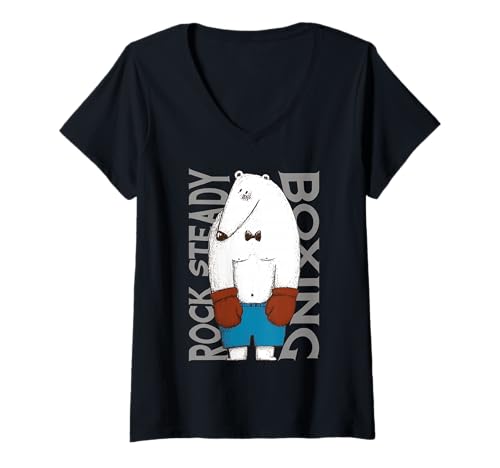 Damen Rock Steady Boxing Handsome Bear Beat Parkinson T-Shirt mit V-Ausschnitt von Rock Steady Boxing Design and Apparel