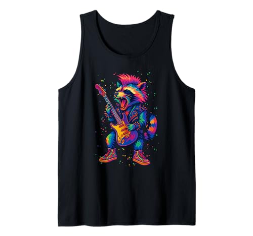 Waschbär Spielen Gitarre Rock'n'Roll -Geschenke für Männer Tank Top von Rock Waschbär spielen Gitarre
