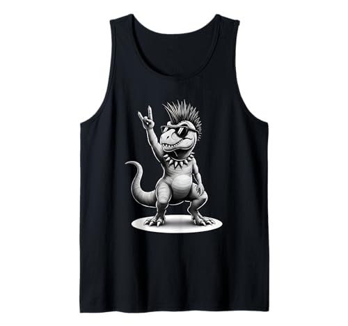 Retro Dinosaurier Rock Musik Geschenke Männer Kinder Frauen Lustig Dino Tank Top von Rock and Roll Rock Star, Rock On Funny Graphic