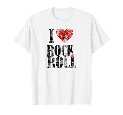 Vintage Rock T Shirts Damen I Love Rock n Roll Shirt T-Shirt Vintage Rock T Shirts Damen I Love Rock n Roll Shirt T-Shirt von Rock n Roll Shirts For Men Eighty8