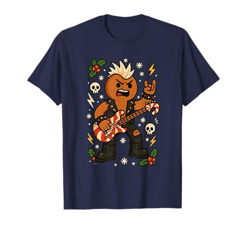 Heavy Metal Christmas Rock n Roll Lebkuchenmann Damen Kinder T-Shirt Heavy Metal Christmas Rock n Roll Lebkuchenmann Damen Kinder T-Shirt von Rock n Roll xMas Heavy Metal Gingerbread Man