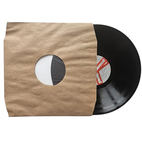 Vinylunterlagen 33T/12 Zoll (30,5 cm), Premium-Kraftpapier, antistatisch, abgeschrägte Ecken & Lasche, 30,5 cm (12 Zoll), LP Schallplattenschutz (25 Stück) von Rock on Wall
