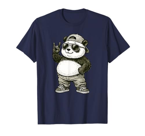Lustig Retro Panda Rock Musik Geschenke herren Kinder damen T-Shirt von Rock & Roll Panda Rock Musik Lustiges Motiv tee