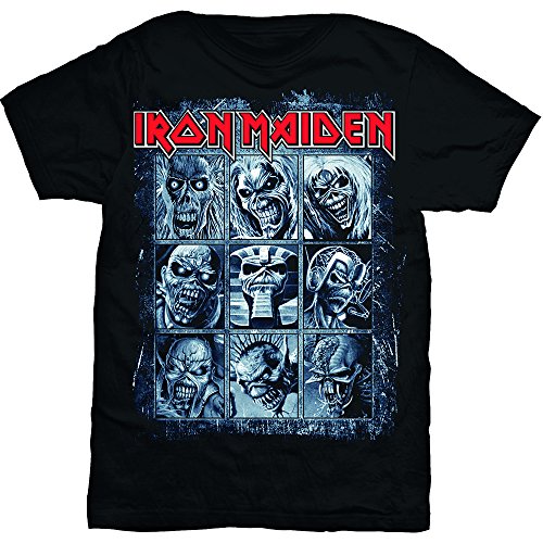 Iron Maiden T-Shirt Nine Eddies, offizielles Lizenzprodukt, Herren, Unisex, Schwarz (Medium) von Rock