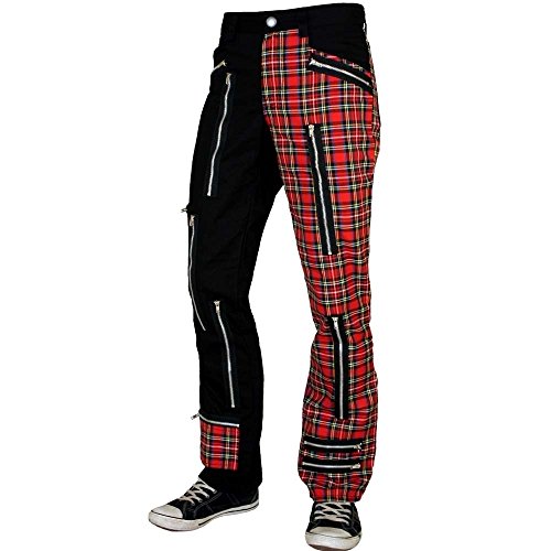 Rock Rag - Tartan Hose, Farbe: Schwarz/Rot, Größe: 28 von Rock