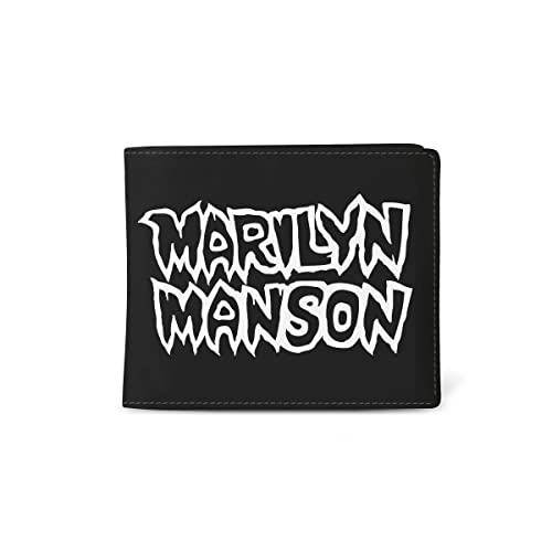 Rocksax Unisex Geldbörse Marilyn Manson Logo Reisezubehör-Bi-Fold-Brieftasche, Schwarz von Rocksax