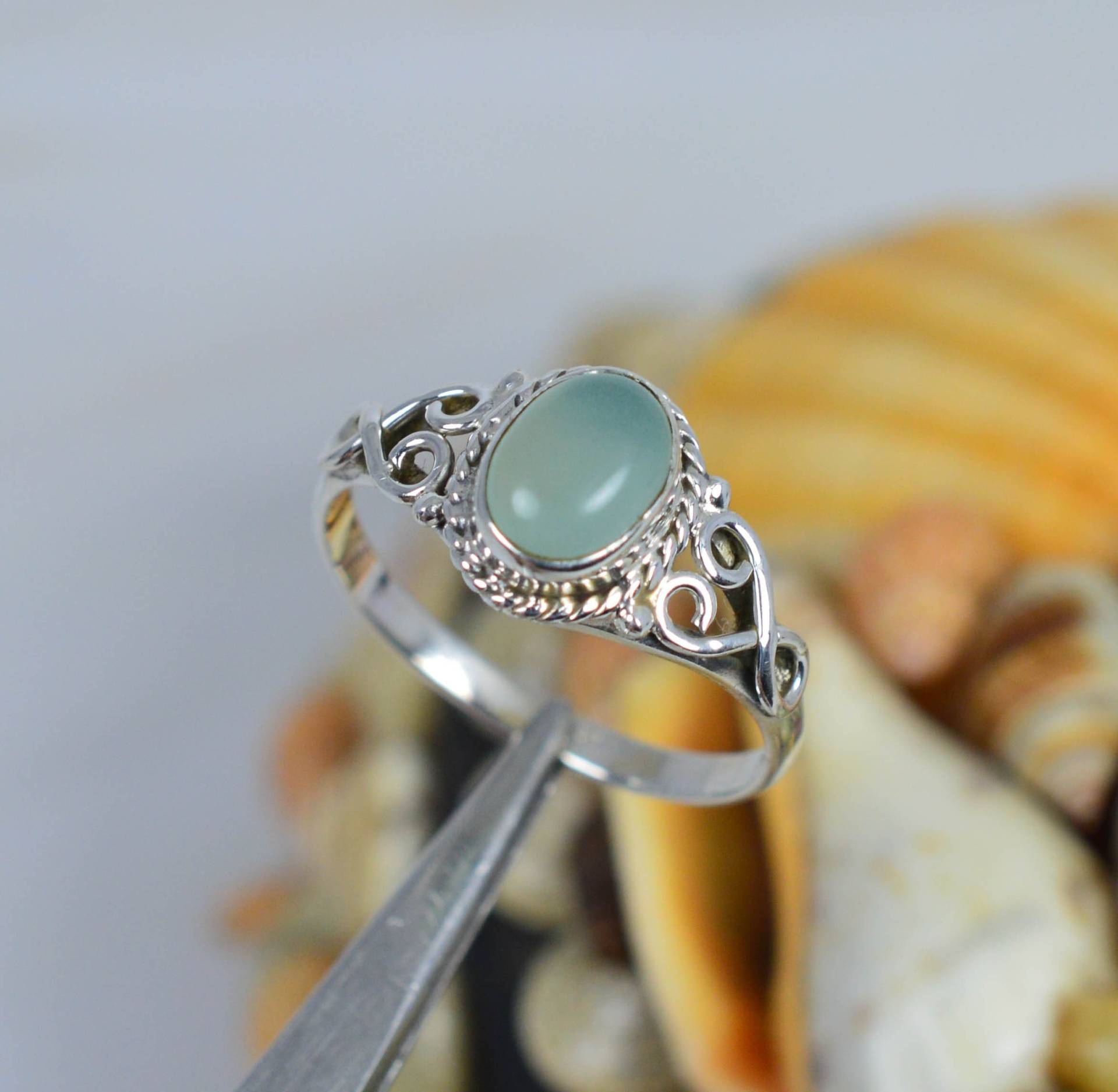 Aqua Chalcedon 925 Sterling Silber Designer Ring - Oval Form Handgemachter Ring-Weihnachtsgeschenk-Aqua Ring Aqua Chalcedon 925 Sterling Silber Designer Ring - Oval Form Handgemachter Ring-Weihnachtsgeschenk-Aqua Ring von Rock925Jewels