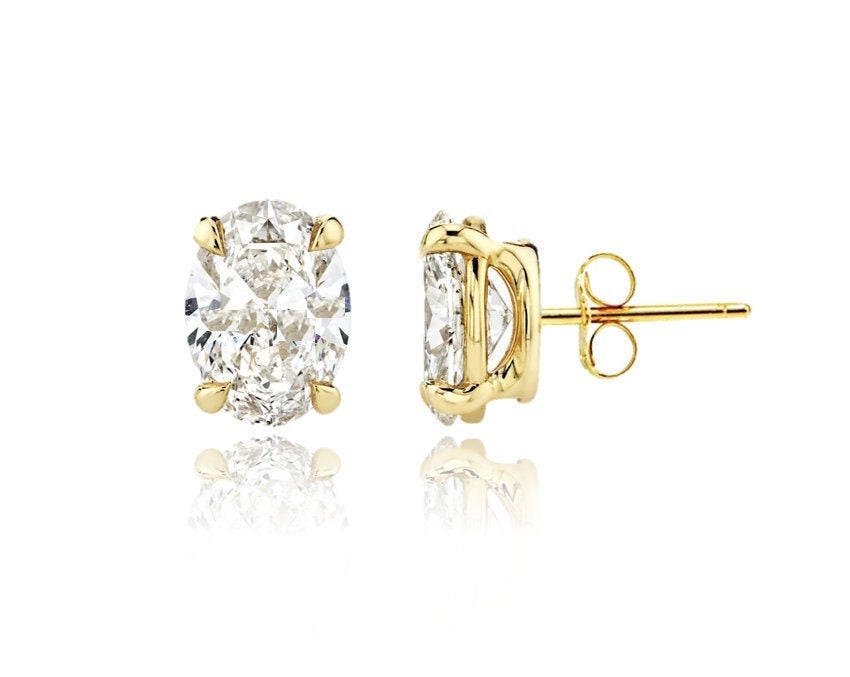14K Solid Gold Classy Oval Cut Pushbacks Ohrstecker | Solitär Ohrringe Cz Kostenloser Versand 14K Solid Gold Classy Oval Cut Pushbacks Ohrstecker | Solitär Ohrringe Cz Kostenloser Versand von RockAStud