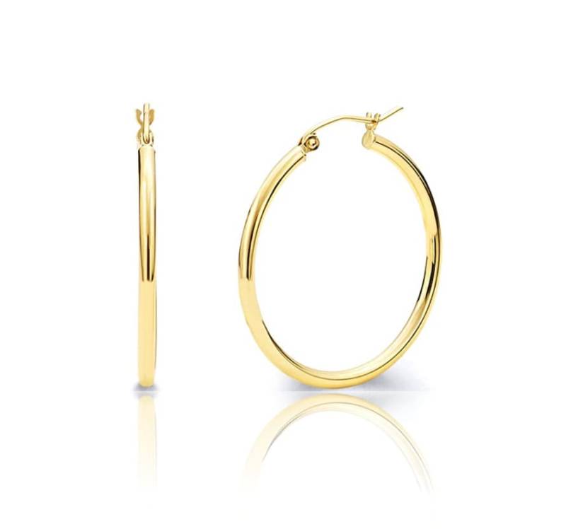 14K Solid Gold Creolen | 1.2Mm Dicke Stacking Hoops 1.2 Mm Scharnier Ohrringe Paar 10Mm 12Mm 14Mm 18Mm 21Mm 25Mm von RockAStud