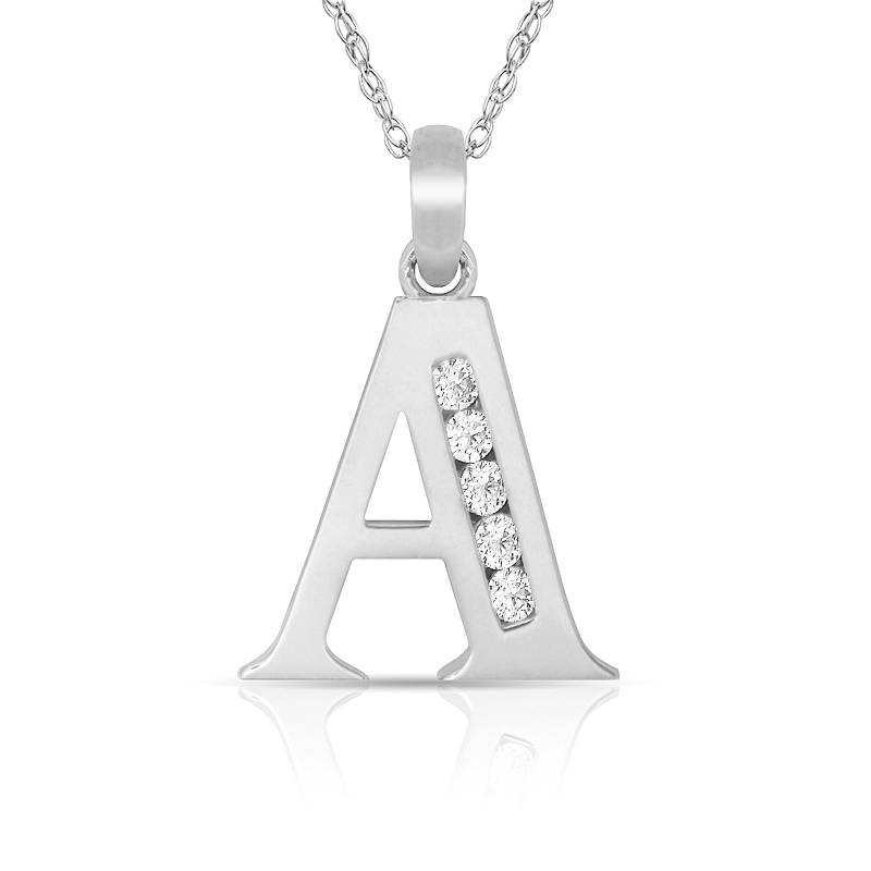 14K Weißgold Initial Anhänger Mit Cz | 7 X 13 Mm von RockAStud