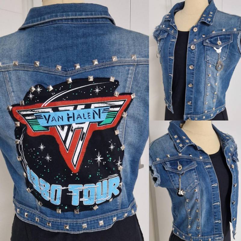 Jeans Weste Van Halen Damen Denim Vest Ladys von RockCinderellas