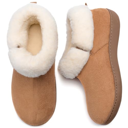 RockDove Damen Komfort Bootie aus Kunstwildleder mit Memory Schaum, 40 EU, Hellbraun von RockDove