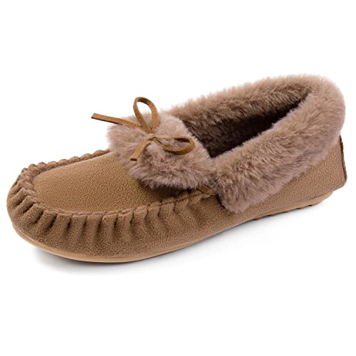 RockDove Damen Naomi Kunstfell Mokassin Slipper, hautfarben, 39 EU von RockDove