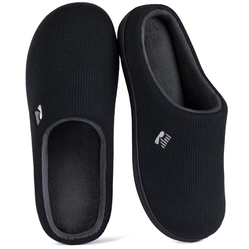 RockDove Damen Original Zweifarbige Hausschuhe mit Rückstellschaum, 42/43 EU, Schwarz und Grau von RockDove