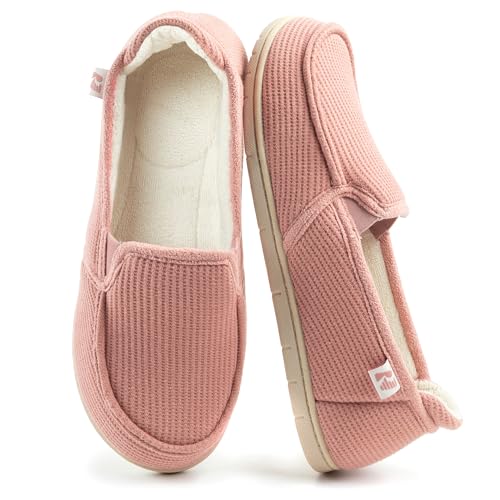 RockDove Damen Zweifarbige Hoodieback Slipper mit herausnehmbarer Innensohle, lachsfarben, 38 EU von RockDove