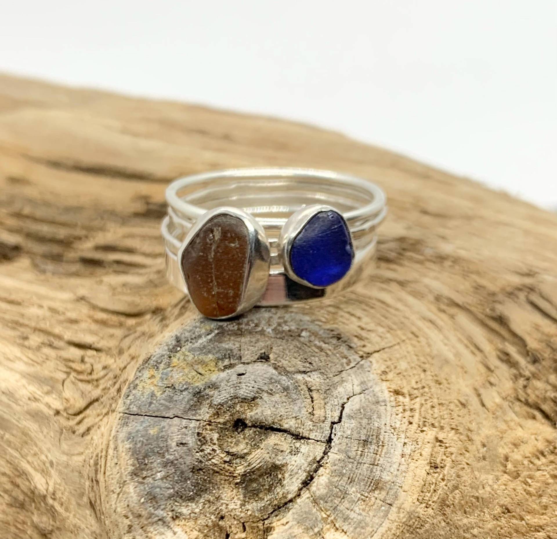 Handgemachte Seeglas Ring Set Für Damen - Größe M Silber Geburtstag Oder Jahrestag Geschenk Frau/Freundin Handgemachte Seeglas Ring Set Für Damen - Größe M Silber Geburtstag Oder Jahrestag Geschenk Frau/Freundin von RockLobsterSeaglass